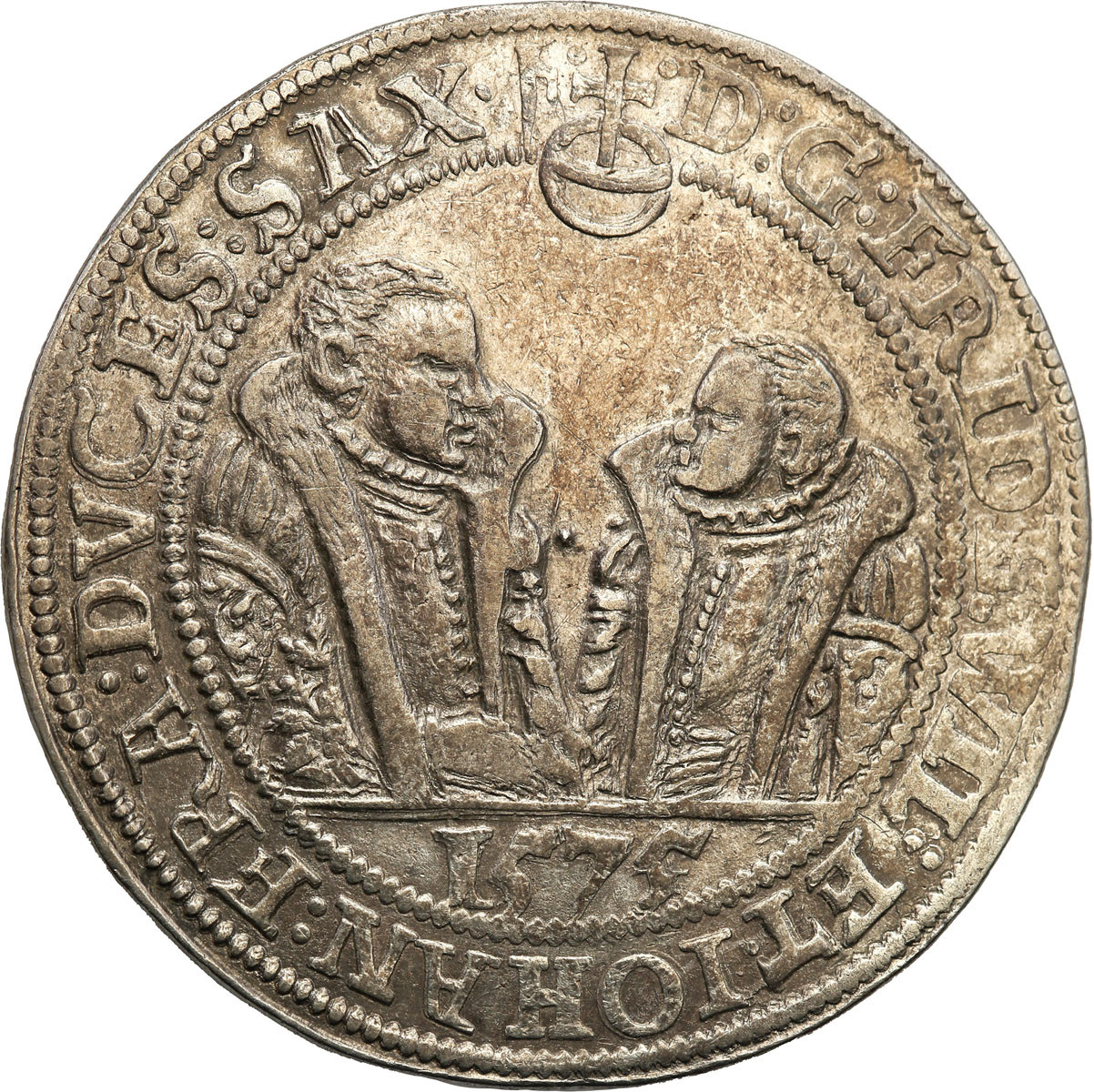 Niemcy, Saksonia-Weimar. Friedrich Wilhelm I i Johann III (1573-1603). Talar 1575, Saalfeld - ŁADNY